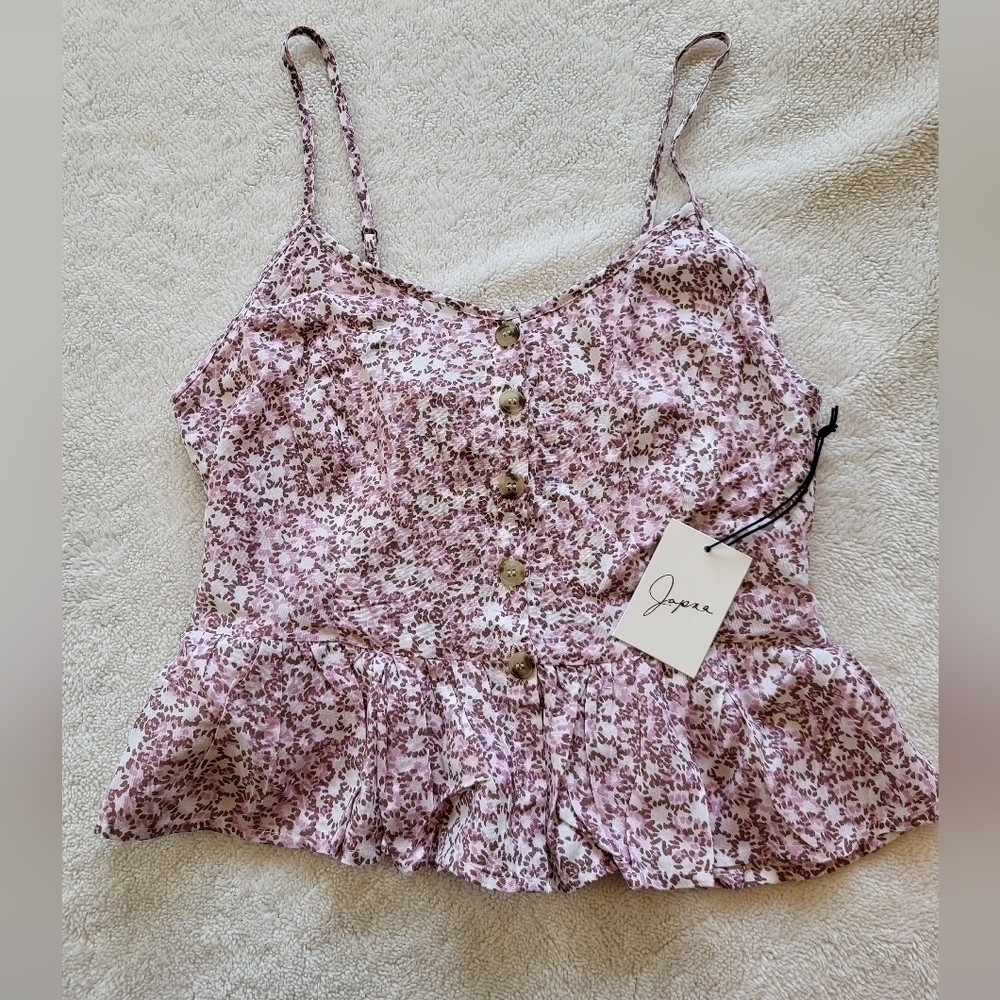 Japna Pink Camisol Type Top with Adjustable Straps Women's Size Medium